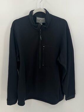 Simms Fishing Black Half-Zip Chest Pocket Pullover